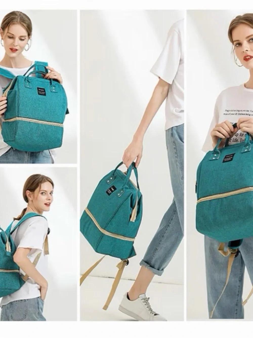 V-COOOL Breast Pump Backpack Insulated Cooler Bag Teal Diaper Bag USB Port - Picture 4 of 5